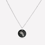 Baby Footprint Necklace Black