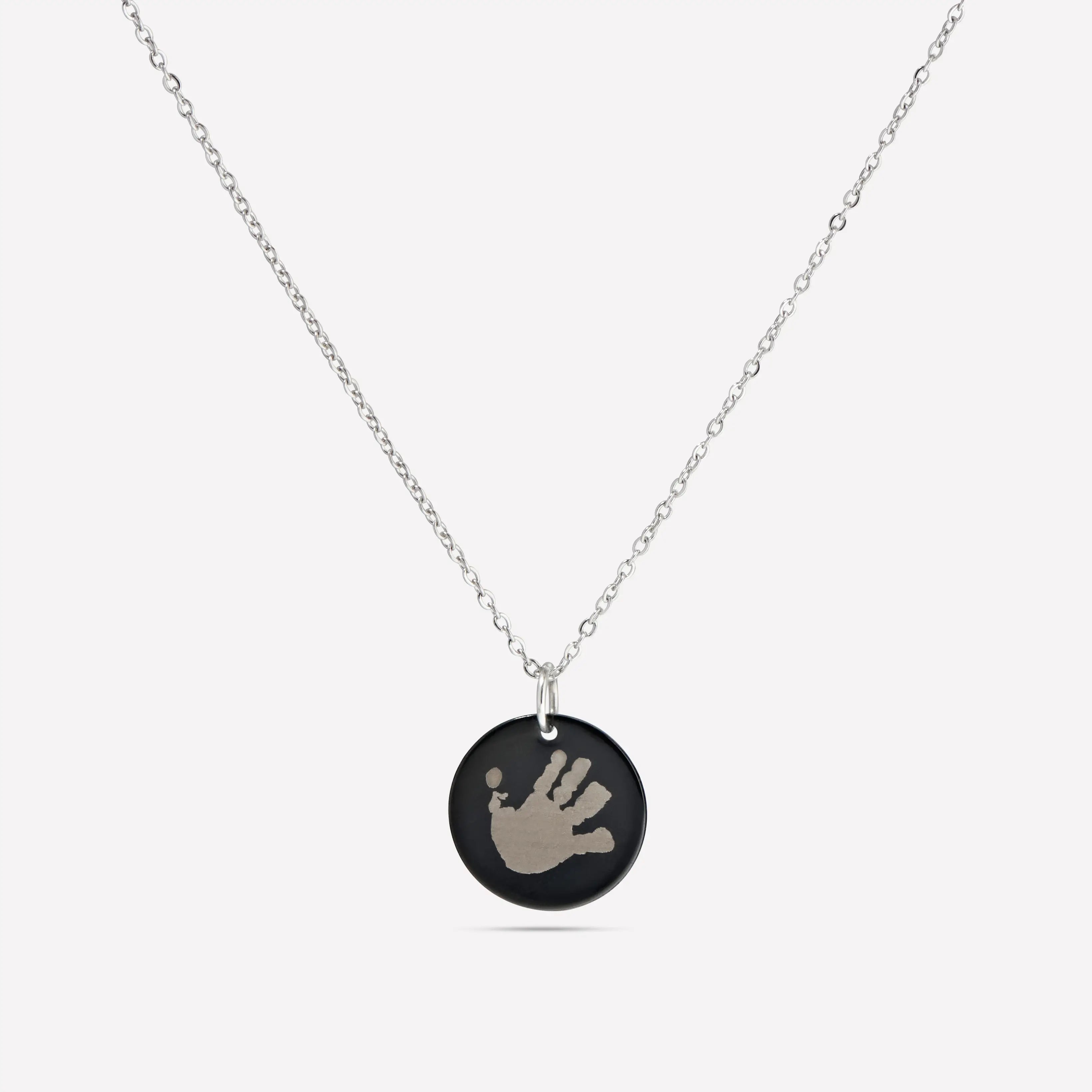 Baby Handprint Necklace Black