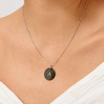 Custom Initials Necklace Black