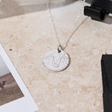 Engraved Map Necklace Silver