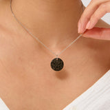 Engraved Star Necklace Black