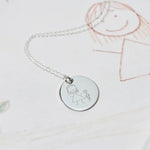 Kids Drawing Necklace Silver