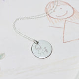 Kids Drawing Necklace Silver