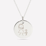 Personalised Doodle Necklace Silver