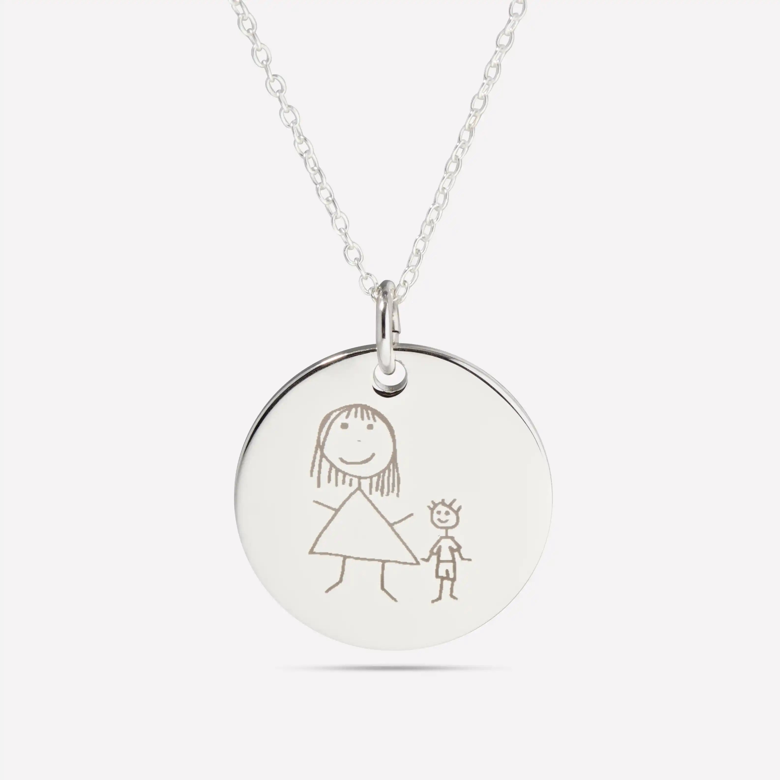 Personalised Doodle Necklace Silver