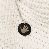 Personalised Handprint Necklace Black