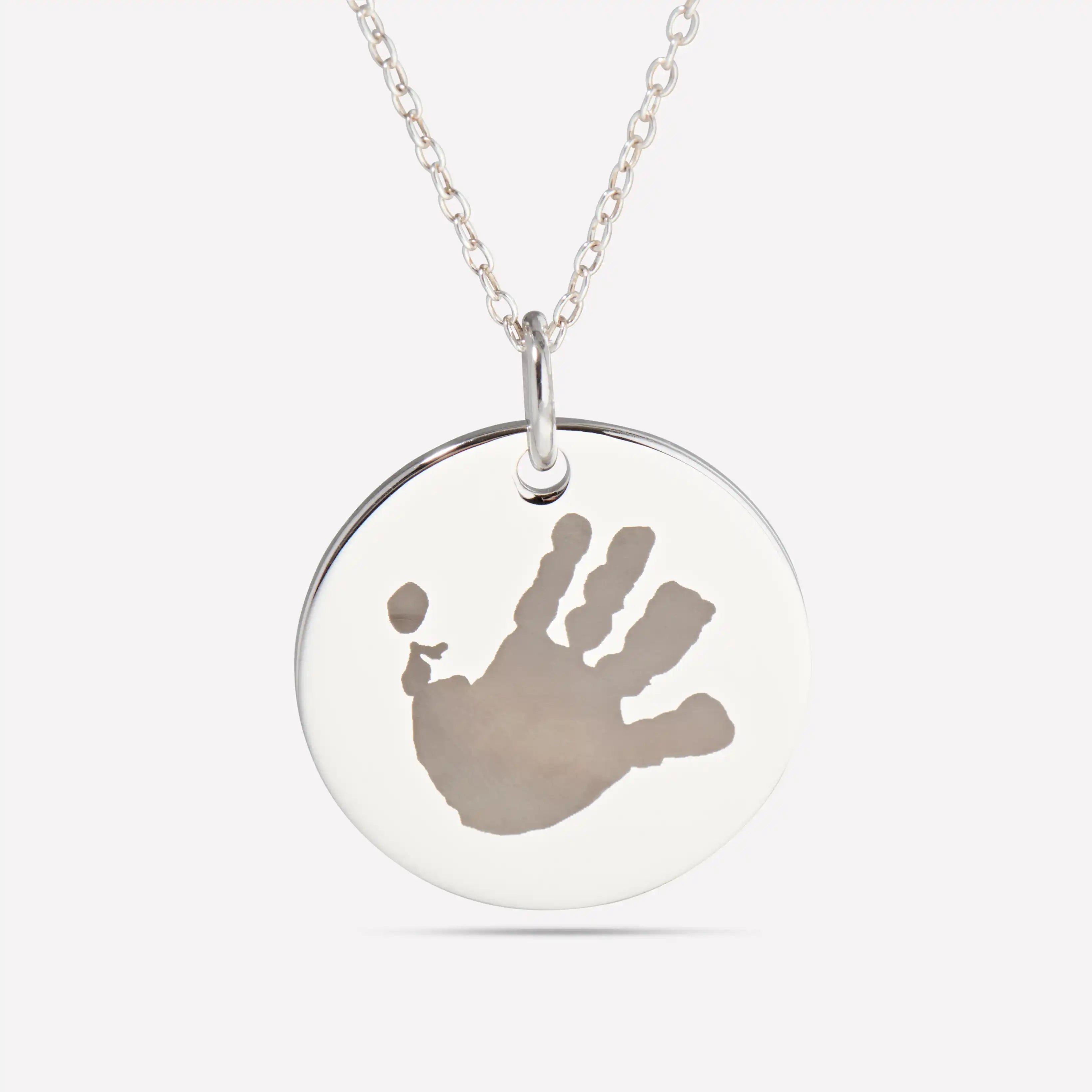 Personalised Handprint Necklace Silver