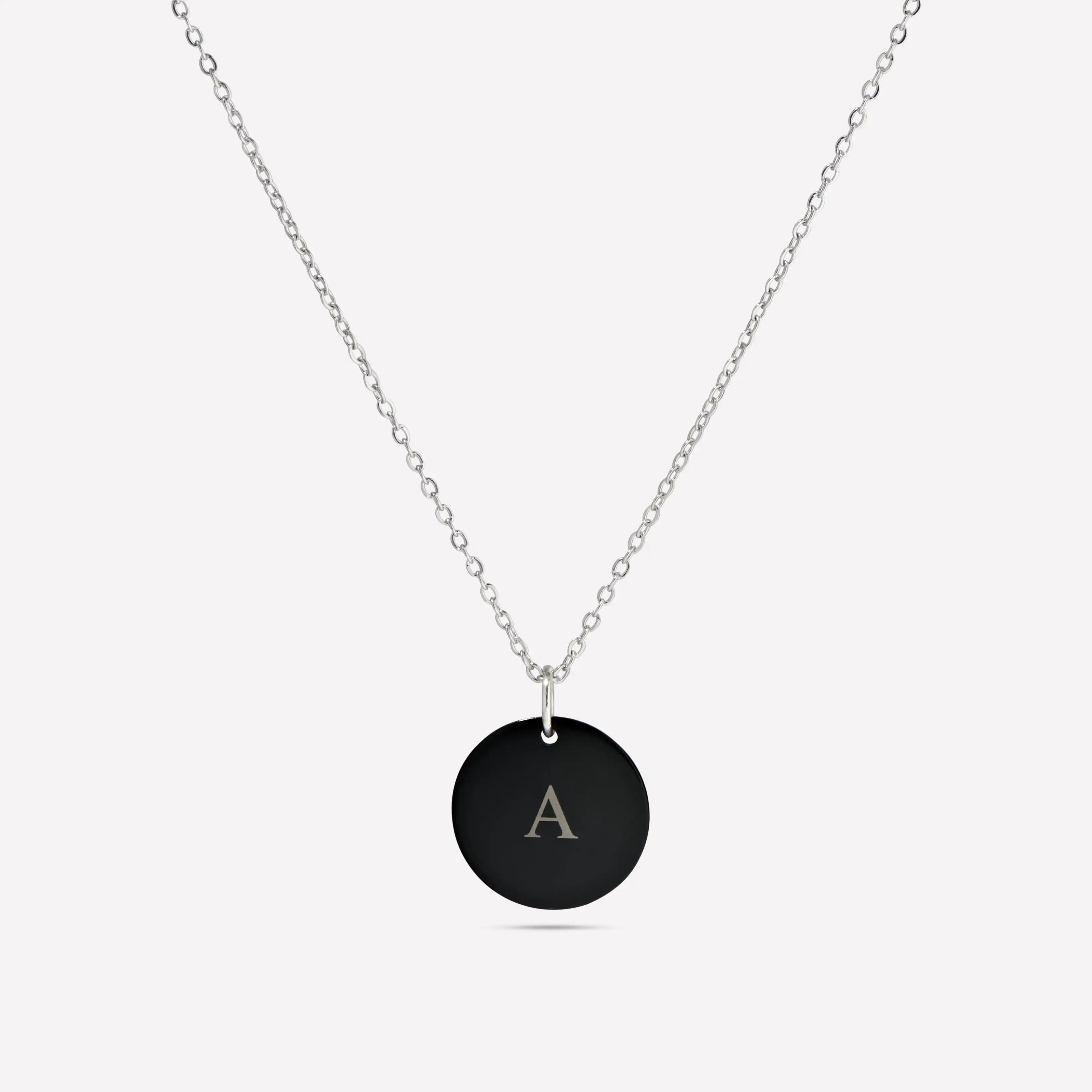 Personalised Initials Necklace Black