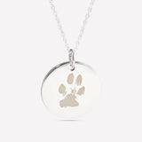 Personalised Paw Print Necklace Silver 