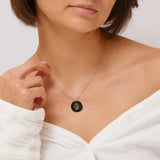 Personalised Pet Print Necklace Black Engraved Pendant
